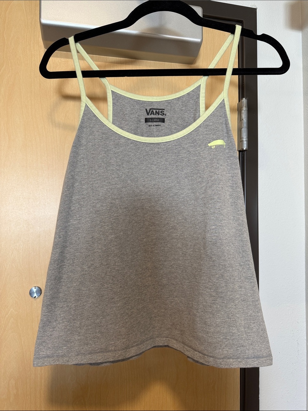 Vans Heather Gray Tank with Pale Green Trim